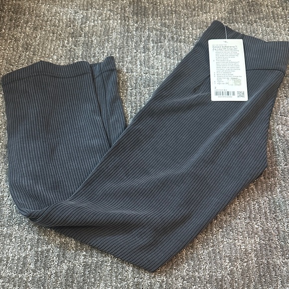 lululemon athletica Pants - lululemon Ribbed Softstreme Zip-Leg HR Crop 25" BLK Ribbed Joggers Sz 2 NWT